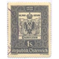 ÁUSTRIA - USADO - 1950 - CENTENÁRIO DO SELO - REPRODUÇÃO DO SELO Nº 2 - Y 786