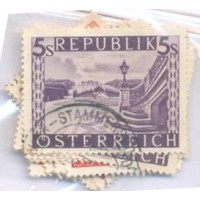 ÁUSTRIA - USADO - 1948 - SÉRIE CORRENTE - VISTAS DIVERSAS - 15 SELOS - Y 697/699 + 701/711