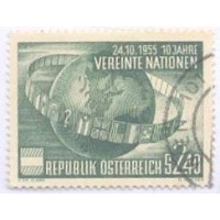 ÁUSTRIA - USADO - 1955 - 10º ANIVERSÁRIO DA ONU - Y 855 