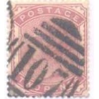 INGLATERRA - 1880 - RAINHA VICTORIA - 2p. ROSA CARMINADO - SELO USADO - Y 70