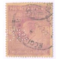 INGLATERRA - 1902-10 - EDUARDO VII - TAMANHO MAIOR - 2/6 VIOLETA - USADO - Y 118