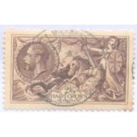 INGLATERRA - 1912-22 - GEORGE V - FILIGRANA G-2/6 MARROM - USADO