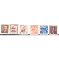 JAPÃO - 1952 - SÉRIE CORRENTE - SÉRIE 6 SELOS NOVOS COM GOMA DE QUALIDADE VARIADA - Y 506/511 