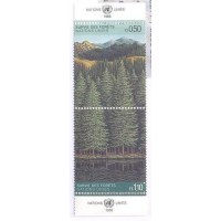 ONU GENEVE - 1988 - PRESERVAR AS FLORESTAS - SÉRIE 2 SELOS - NOVOS SE-TENANT COM PONTOS DE FERRUGEM - Y 165/66