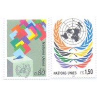 ONU GENEVE - 1991 - EMBLEMA E URNA - SÉRIE 2 SELOS - REGULARES - MINT - Y 208/209