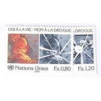 ONU GENEVE - 1987 - LUTA CONTRA A DROGA - SÉRIE 2 SELOS - MINT - Y 156/157 