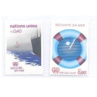 ONU GENEVE - 1983 - SEGURANÇA NO MAR - ORGANIZAÇÃO MARÍTIMA - SÉRIE 2 SELOS - MINT - Y 0112/113