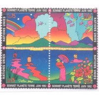ONU GENEVE - 1992 - REUNIÃO DO PLANETA TERRA - QUADRA - MINT - SE-TENANT - Y 227/30 