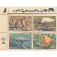 ONU GENEVE - 1994 - PROTEÇÃO DA NATUREZA - ANIMAIS EM EXTINÇÃO - QUADRA - Y 265/68