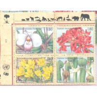 ONU GENEVE - 1996 - PROTEÇÃO DA NATUREZA - PLANTAS EM EXTINÇÃO - QUADRA - MINT - Y 308/11 