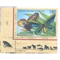 ONU GENEVE - 1998 - ANIMAIS EM EXTINÇÃO - SÉRIE 4 SELOS - NOVOS - C/ PONTOS DE FERRUGEM - Y 346/52 