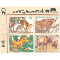 ONU GENEVE - 1995 - PROTEÇÃO DA NATUREZA - QUADRA - NOVO - C/ PONTOS DE FERRUGEM - Y 283/86
