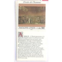 ONU GENEVE - 1992 - DECLARAÇÃO UNIVERSAL DOS DIREITOS DOS HOMEM - SÉRIE 6 SELOS NOVOS SOLTOS C/ PONTOS DE FERRUGEM C/ LEGENDA DOS ART 21 E 22 EM FRANCÊS. INGLÊS E ALEMÃO - Y 235/40