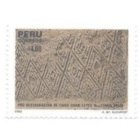 PERU - 1988 - ARQUEOLOGIA - SELO PRÓ RESTAURAÇÃO DAS RUÍNAS DE CHANCHAN - MINT