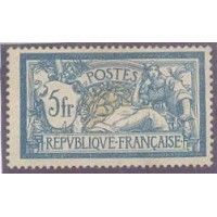 FRANÇA - 1900 - TIPO MERSON - 5 F AZUL E AMARELADO NOVO SEM GOMA - BEM CENTRADO - NOVO - Y 123