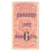 GUATEMALA - 1902 - SELO FISCAL C/ SOBRECARGA POSTAL - CO-RÉUS 1902 6 CTS NOVO - Y 119