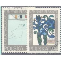 POLSKA - 1968 - 2 SELOS - CARIMBADOS - FLOR E PÁSSARO - Y-1694/95 