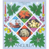 ANGUILLA - 1979 - BLOCO - FLORES - CHRISTMAS - MINT 