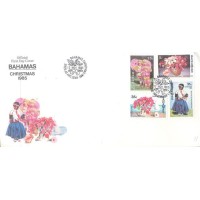 BAHAMAS - 1985 - ENVELOPE - CHRISTMAS - C/ CARIMBO - FLORES + CRIANÇAS