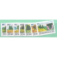 MONGOLIA - 1982 - 7 SELOS - MINT - ÁRVORES E MONTANHAS - Y 1192/98