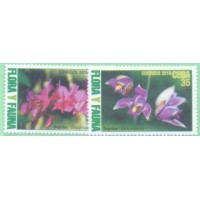 CUBA - 2010 - 2 SELOS - ORQUÍDEA - MINT