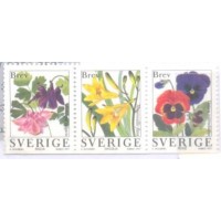 SUÉCIA - 1997 - FLORES DE JARDIM - SÉRIE 5 SELOS - MINT - YT-1978/1982