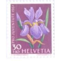 SUÍÇA - 1961 - PRÓ JUVENTUDE - 30c=10c FLOR: IRIS - 1 SELO - MINT