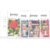 JERSEY - 1998 - 4 SELOS - FLORES - MINT