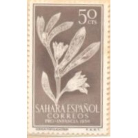 SAHARA - 1956 - FLOR - 1 SELO C/ PONTOS DE FERRUGEM