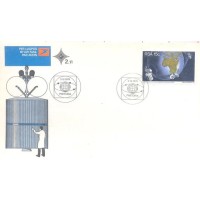 ÁFRICA DO SUL - 1975 - FDC - SATÉLITE DE COMUNICAÇÕES - 15c COLORIDO SATÉLITE EM ÓRBITA E GLOBO TERRESTRE SOBRE FDC ILUSTRADO - Y 0392