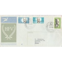 ÁFRICA DO SUL - 1966 - FDC - PERSONALIDADE - MORTE DO PRESIDENTE H.E. VERWOERD - RETRATOS: SÉRIE 3 SELOS SOBRE FDC ILUSTRADO E ENDEREÇADO - Y 0306/307