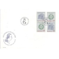 SUÉCIA - 1986 - FDC - LITERATURA - BICENTENÁRIO DA ACADEMIA SUECA DE LETRAS - SÉRIE 2 PARES VERTICAIS INVERTIDOS - 4 SELOS - Y 1364a/1965a 