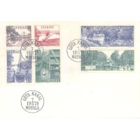 SUÉCIA - 1979 - FDC - TURISMO - CANAL DO GOTA - PAISAGENS BARCOS - SÉRIE 5 SELOS - Y 1047/1042