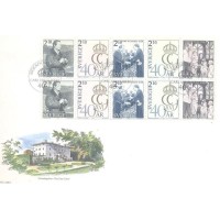SUÉCIA - 1986 - FDC - REALEZA - 40º ANIVERSÁRIO DO REI CARLOS XVI GUSTAVO - RETRATOS - SÉRIE 5 PARES VERTICAIS EM SE-TENANT - 10 SELOS - Y 1372a/1376a 