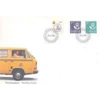 SUÉCIA - 1963 - FDC - CORNETAS SÍMBOLO DO CORREIO E POSTILHÃO A CAVALO - 350º ANIVERSÁRIO DOS CORREIOS SUECOS - SÉRIE 2 SELOS + 1 SELO - Y 1361/1363
