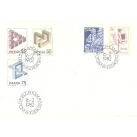 SUÉCIA - 1982 - FDC - SÉRIE CORRENTE FIGURAS IMPOSSÍVEIS - QUADRO - GRAVURA - SÉRIE 5 SELOS - Y 1164/1168