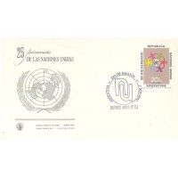 ARGENTINA - 1970 - FDC - 25º ANIVERSÁRIO DA ONU - 20c CRIANÇAS AO REDOR DO EMBLEMA - SOBRE FDC ILUSTRADO - Y 0875