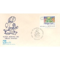 ARGENTINA - 1986 - FDC - PINTURA - DESENHOS INFANTIS 4 BONITOS SELOS DE UMA SÉRIE DE 5 SOBRE FDC ILUSTRADO - UM SELO EM CADA FDC - Y 1542/1544+1546