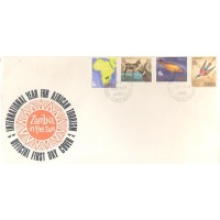 ZAMBIA - 1969 - FDC - ANO INTERNACIONAL DO TURISMO AFRICANO - LINDA SÉRIE C/ 4 SELOS: MAPA ANTÍLOPES DA ÁGUA - PEIXE DOURADO SOBRE FDC ILUSTRADO - Y 0057/60