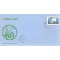 GRENADINE DE ST VICENTE - 1992 - FDC - JOGOS OLÍMPICOS DE BARCELONA $2 VELA - VELEIRO TORNADO - FDC PADRÃO DE ST VICENT COM BRASÃO