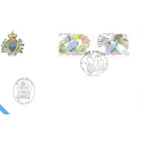 SAN MARINO - 2001 - FDC - EUROPA - ANEXO - SEJA BENVINDO O EURO - MOEDAS DE EURO - NOTAS DE EURO E MAPA DA EUROPA - SÉRIE 2 SELOS SOBRE FDC OFICIAL C/  BRASÃO DE SAN MARINO - Y 1773/1774