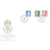 SUÉCIA - 1985 - FDC - SÉRIE CORRENTE - EFÍGIES DO REI CARLOS XVI GUSTAVO E DA RAINHA SÍLVIA - SÉRIE 3 SELOS - Y 1301/1303