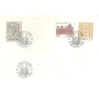 SUÉCIA - 1982 - FDC - ARTE - CENTENÁRIO DA FUNDAÇÃO DO MUSEU KULTUREN DE LUND - PEÇAS DO MUSEU - 100º ANIVERSÁRIO DO ESCRITOR ELIN