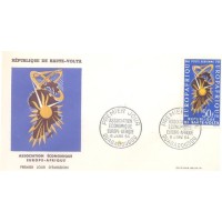 HAUTE - VOLTA - 1964 - FDC - AÉREO - EUROPAFRICA - ASSOCIAÇÃO ECONÔMICA EUROPA E ÁFRICA - MAPAS E EMBLEMA - SOBRE FDC ILUSTRADO - YA-011