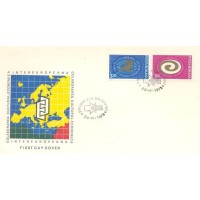 ROMENIA - 1973 - FDC - COLABORAÇÃO INTEREUROPEANA - MAPA DA EUROPA E LETRA C/ ESTILIZADA - SÉRIE 2 SELOS EMITIDOS EM SE-TENANT SOBRE FDC ILUSTRADO - Y 2755/56