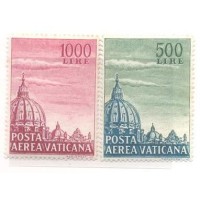 VATICANO - AÉREOS - 2 SELOS - NOVOS - S/ GOMA - YT-A-33/34 