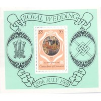 GRENADINE - 1981 - REALEZA - CASAMENTO REAL DO PRÍNCIPE CHARLES E LADY DIANA - BLOCO - MINT - Y BL-56 