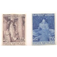 VATICANO - 1951 - 2 SELOS - NOVOS - C/ MARCA DE CHARNEIRA - YT-161/162 