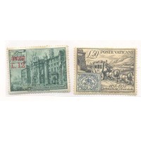 VATICANO - 1952 - 2 SELOS - NOVOS - C/ MARCA DE CHARNEIRA - YT-172/173 