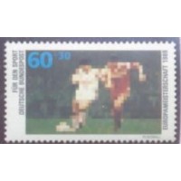 ALEMANHA FEDERAL - 1988 - PRÓ ESPORTE: CAMPEONATO EUROPEU DE FUTEBOL - OLIMPÍADA: TÊNIS - OLIMPÍADA: SALTO ORNAMENTAL - SÉRIE 3 SELOS - MINT - Y 1185/87 